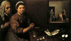 Velazquez's Christ in the House of Martha and Mary, 1618.