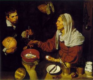 Velazquez's Old Woman Frying Eggs, 1617-1619.
